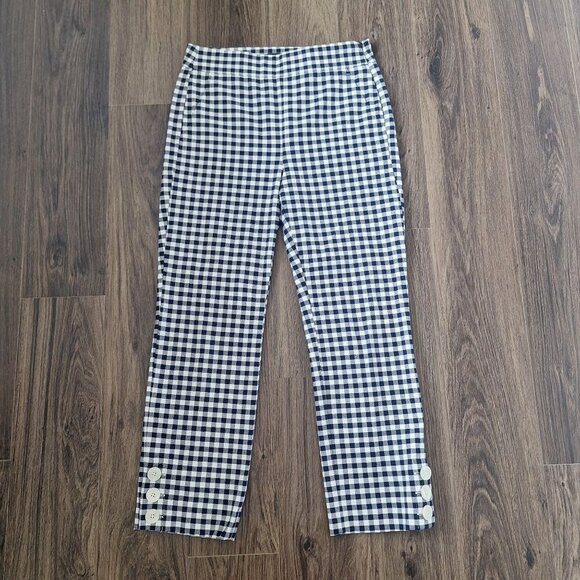 💙 J.Crew Gingham Cropped Cotton Blend Preppy Minimalist Pants Size 6P - Picture 8 of 8